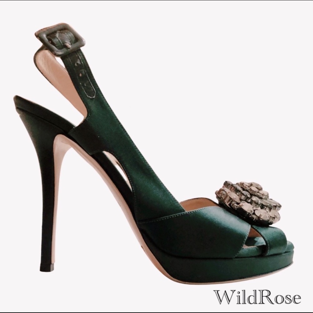 Valentino Garavani Dark Green Stiletto Heels